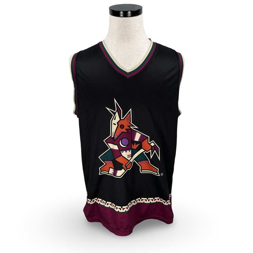 Vintage Arizona Coyotes NHL Kachina Sleeveless Jersey Calhoun Mens Medium Black